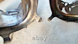 Wmf 1910-1918 Art Noveau Silver Plate Tea Glass Holder Pair