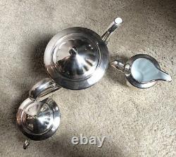 Wmf Art Nouveau Jugendstil 5 Pc Silver-plate & Porcelain Lined Coffee/tea Set