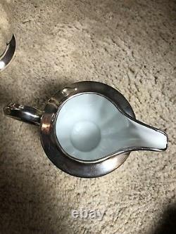 Wmf Art Nouveau Jugendstil 5 Pc Silver-plate & Porcelain Lined Coffee/tea Set