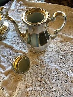 Wmf Germany Art Nouveau 5 Pc Silver Plate & Porcelain Lined Coffee/tea Set