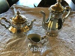 Wmf Germany Art Nouveau 5 Pc Silver Plate & Porcelain Lined Coffee/tea Set