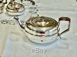 Wonderful Art Deco Empire Plate Epns Tea Set W / Serving Tray England C 1930's