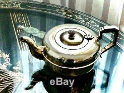 Wonderful Art Deco Empire Plate Epns Tea Set W / Serving Tray England C 1930's