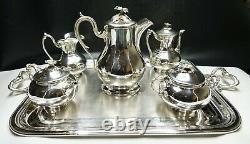 Wonderful French Christofle Silver Plate Chocolate Coffee & Tea Set, ca 1900